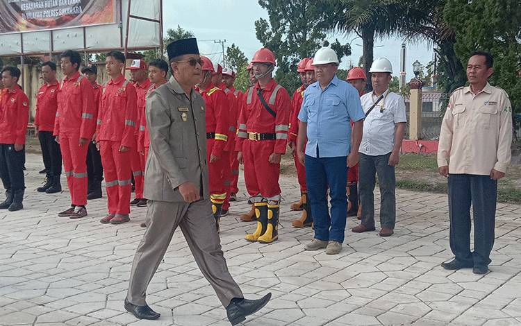 Polres Sukamara Apel Gelar Personel dan Sapras Kesiapsiagaan Karhutla