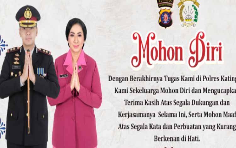 Kapolres Katingan bersama istrinya pamit untuk kembali ke Polda Kalteng menduduki jabatan baru