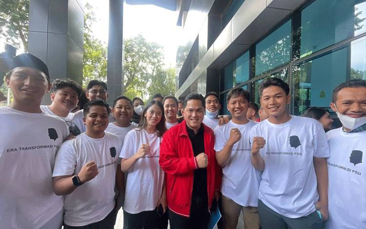 Erick Thohir pada Minggu siang resmi mendaftarkan dirinya masuk dalam bursa calon ketua umum PSSI periode 2023-2027. ANTARA FOTO/HO-Arief Rosyid (1)