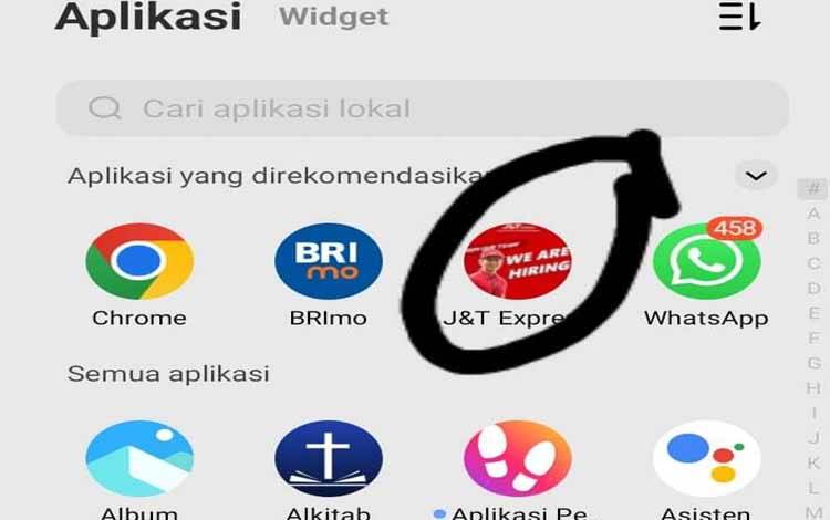 Salah satu aplikasi yang terinstal secara otomatis ketika korban penipuan Sniffing mengeklik tautan yang dikirim pelaku penipuan.(FOTO: TESTI PRISCILLA)