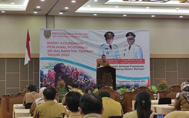 Kepala DPMD Kalteng, Aryawan saat menyampaikan sambutan di Batang Garing Western, Selasa, 7 Februari 2023. (FOTO: IST)