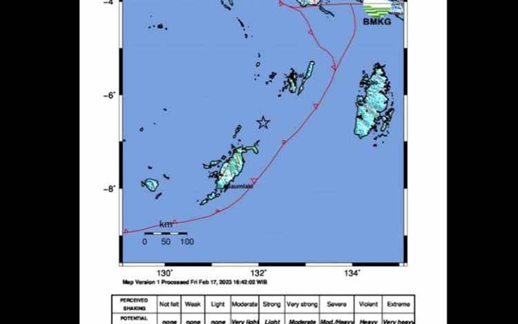 Gempa Magnitudo 6,6 Guncang Maluku Tenggara
