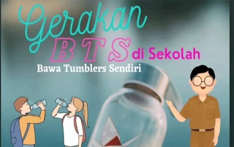 Brosur edukasi Dinas Lingkungan Hidup Palangka Raya tentang gerakan BTS. (FOTO: HENDRI)