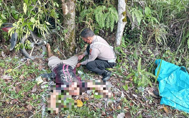 Pemotor Tewas Usai Menabrak Pohon di Desa Dorong