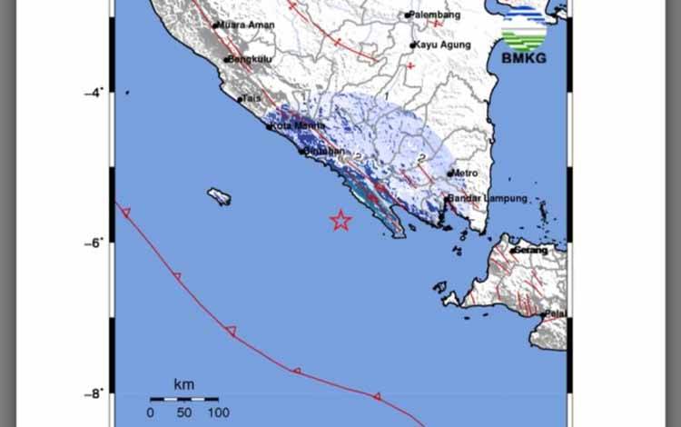 Gempa 4,8 SR Guncang Pesisir Barat Lampung