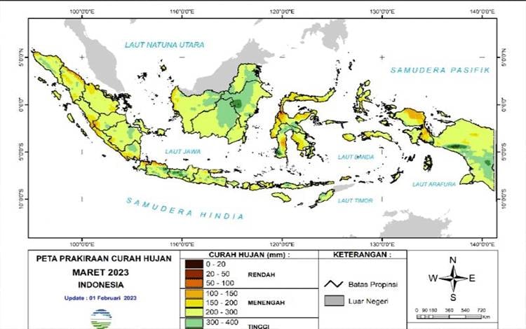 Kalteng dan Sejumlah Wilayah Berpotensi Hujan Lebat dan Angin Kencang pada Minggu