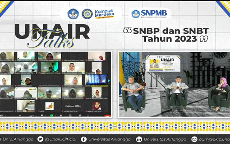 Rektor Unair Prof. Mohammad Nasih saat memaparkan ketentuan Seleksi Nasional Berdasarkan Prestasi (SNBP) dan Seleksi Nasional Berdasarkan Tes (SNBT) di kampus setempat, Rabu (1/2/2023). (ANTARA/HO-Humas Unair)