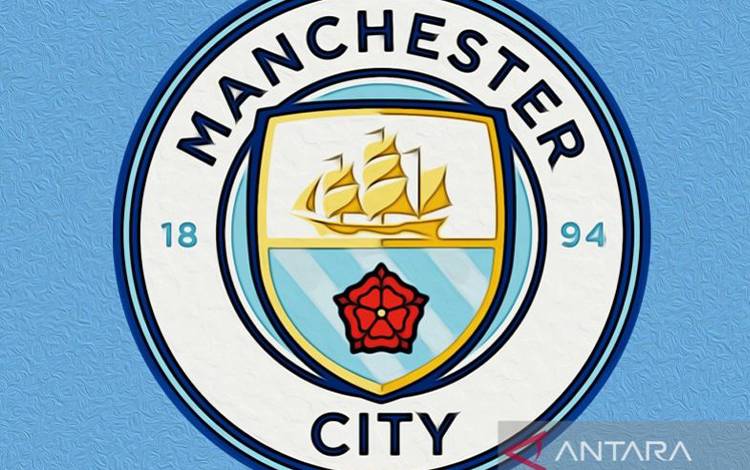 Ilustrasi logo klub Liga Premier Inggris, Manchester City. (ANTARA/Gilang Galiartha)