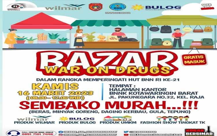 HUT ke 21, BNNK Kotawaringin Barat Gelar Bazar War On Drugs