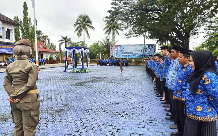 Pemkab Barito Utara Gelar Apel Gabungan Peringati HUT Satpol PP dan Satlinmas