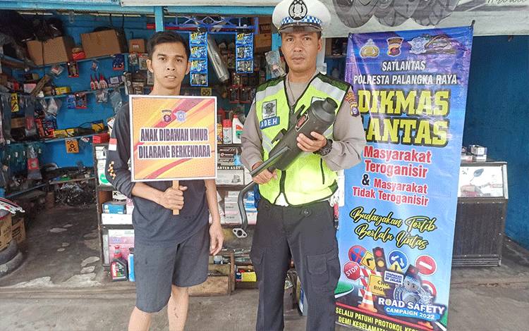 Satlantas Polresta Palangka Raya Sosialisasikan Larangan Gunakan Knalpot Brong