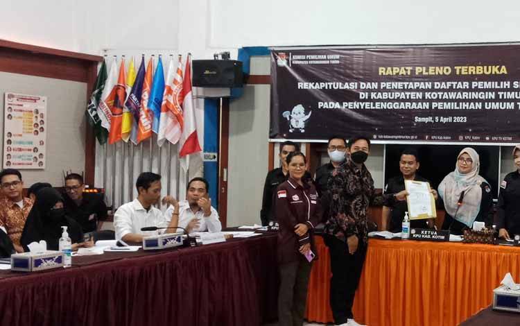 Rapat pleno terbuka rekapitulasi DPS kabupaten Kotawaringin Timur, Rabu, 5 April 2023. (FOTO: DEWIP)?