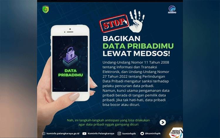Imbauan Setop bagikan data pribadi (FOTO : KOMINFO)