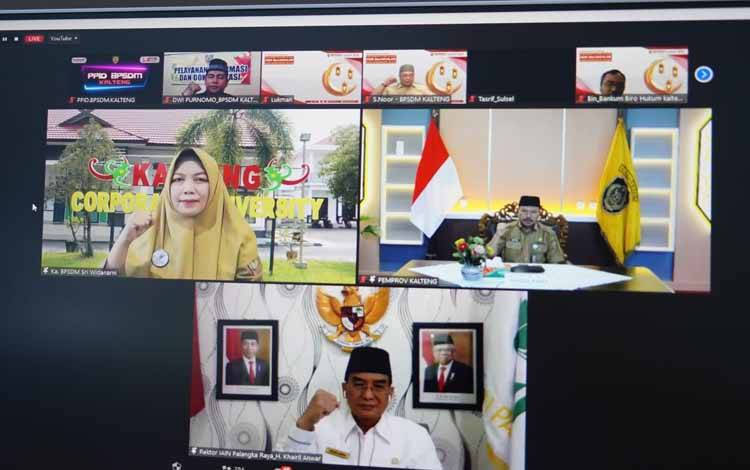 Pembukaan Webinar Seri ASN BerAKHLAK melalui zoom meeting dilaksanakan berseri mulai Senin 10 April 2023 s.d Selasa 18 April 2023. (FOTO: IST)