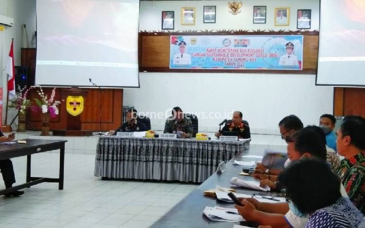 Pemkab Gunung Mas Gelar Monev Tujuan Pembangunan Berkelanjutan