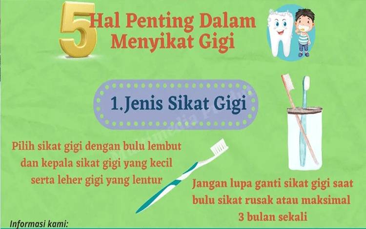 Lima hal penting dalam menyikat gigi (FOTO : DINKES KOTA PALANGKA RAYA)