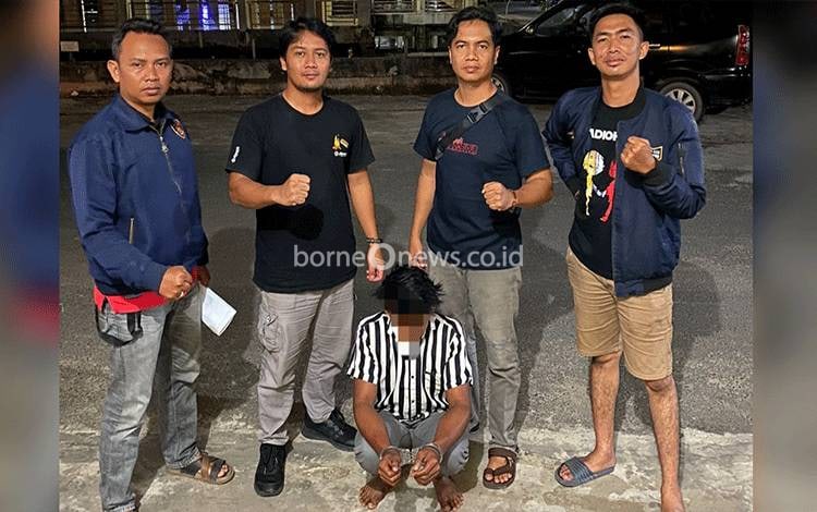 Terduga pelaku penganiayaan sebabkan korban luka berat diamankan Satreskrim Polres Kapuas. (FOTO: POLRES KAPUAS)