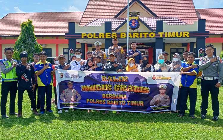 Puluhan Orang Nikmati Angkutan Balik Mudik Gratis Polres Barito Timur