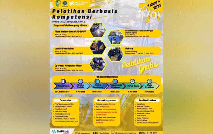 Pemko Palangka Raya Buka Pendaftaran Pelatihan Berbasis Kompetensi