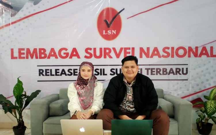Direktur Eksekutif Lembaga Survei Nasional (LSN) Gema Nusantara Bakry saat memaparkan hasil survei di Jakarta, Kamis (4/5/3023). (ANTARA/HO-LSN)