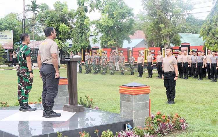 Polres Barito Timur dan Koramil Tamiang Layang Apel Pagi Bersama