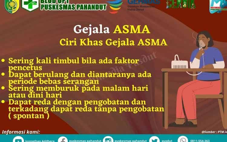 Foto Gejala Asma dan Ciri Khas Asma (FOTO : BLUD UPT PUSKESMAS PAHANDUT)