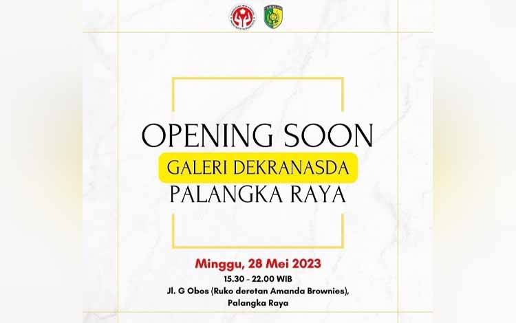 Galeri Dekranasda Kota Palangka Raya Segera Dibuka