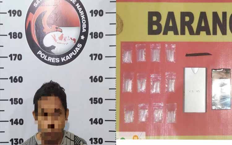 Pengedar Sabu Dibekuk Satresnarkoba Polres Kapuas, Ditemukan Barang Bukti 8 Gram Sabu
