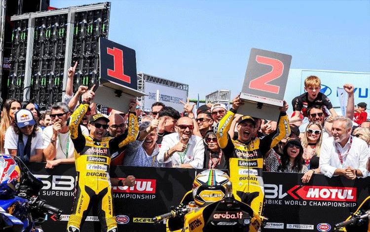 Bautista dan Rinaldi Sempurnakan Dominasi Ducati di Race 1 WSBK Italia