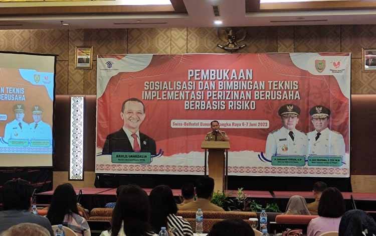 Kepala DPMPTSP Kalteng, Sutoyo di Swiss-Belhotel Danum Palangka Raya, Selasa 6 Juni 2023. (FOTO: IST)