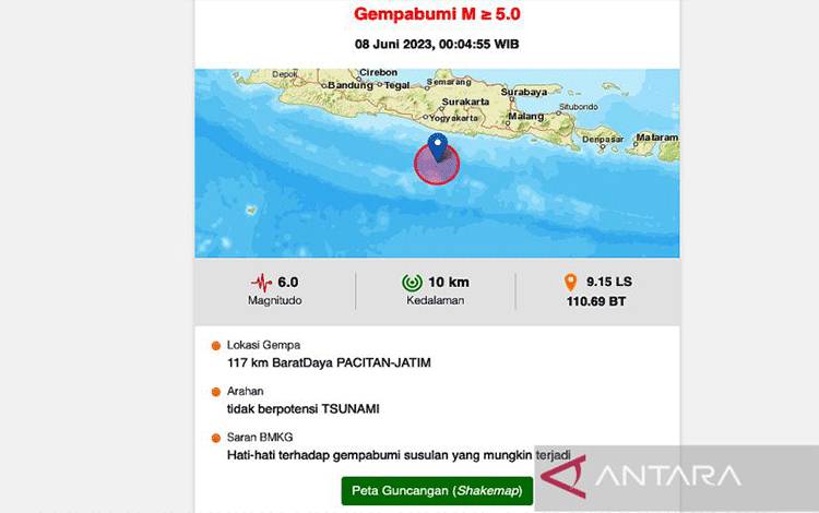Gempa Selatan Jawa, BMKG Imbau Warga Tenang dan Hindari Bangunan Retak