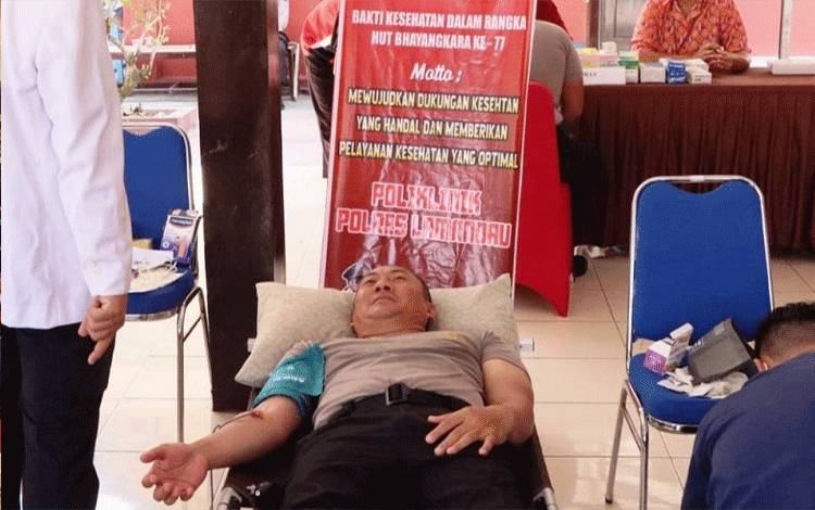 HUT Bhayangkara, Polres Lamandau Gelar Kegiatan Donor Darah