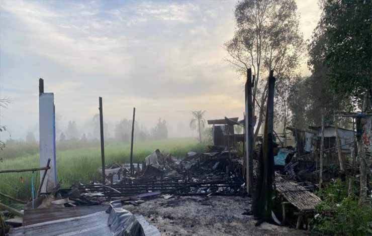 Sebuah Rumah di Desa Harapan Baru Dadahup Ludes Terbakar