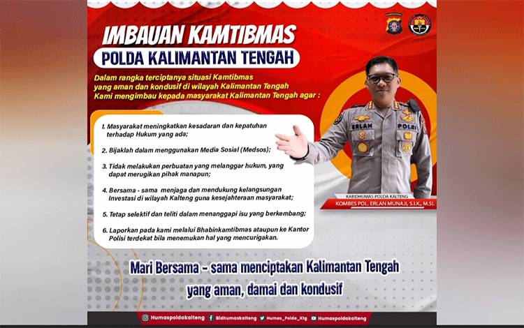 Kabid Humas Polda Kalteng Minta Masyarakat Teliti Tanggapi Isu