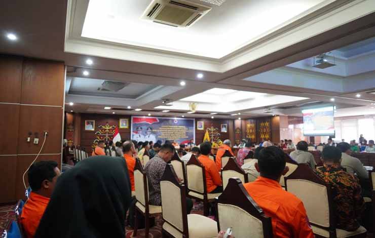 Rapat Evaluasi Teknis Penanganan Karhutla 2023 dan Kesiapan Anggaran Karhutla 2024, yang diselenggarakan di Aula Eka Hapakat Kantor Gubernur Kalteng, Kamis, 11 Juli 2023. (FOTO: IST)