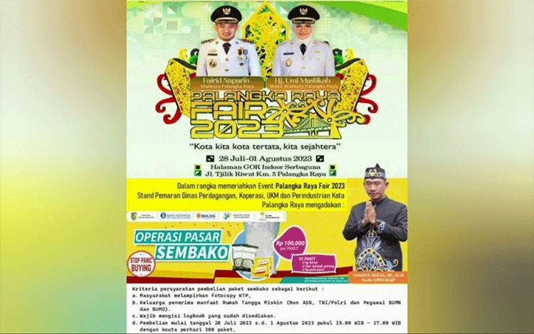 DPKUKMP Sediakan 1.500 Sembako Murah Selama Palangka Raya Fair