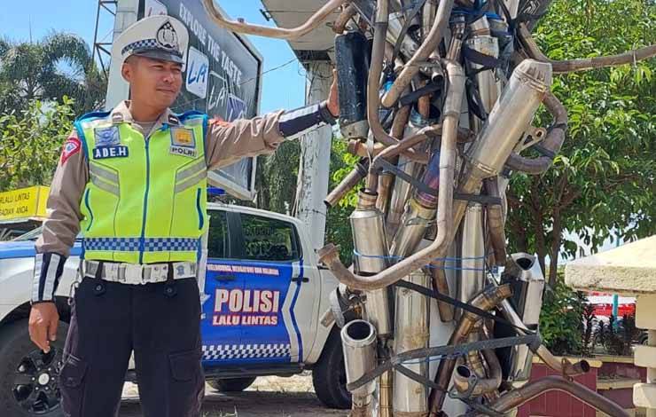 Sejak April 2023, Satlantas Polresta Palangka Raya Amankan Puluhan Knalpot Brong,