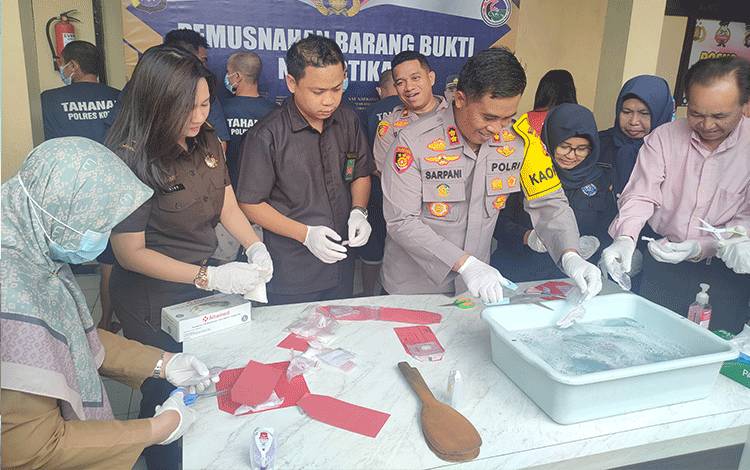 Polres Kotim Musnahkan Barang Bukti Narkoba Bernilai Ratusan Juta Rupiah