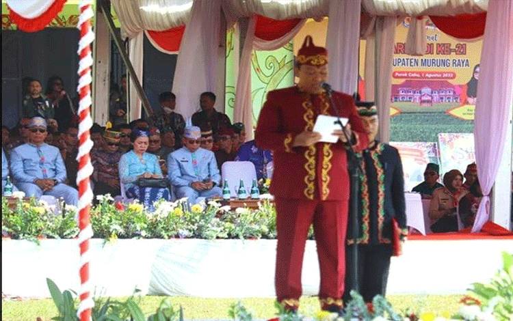 Pimpin Upacara Peringatan HUT Murung Raya, Ini Kata Wagub Kalteng