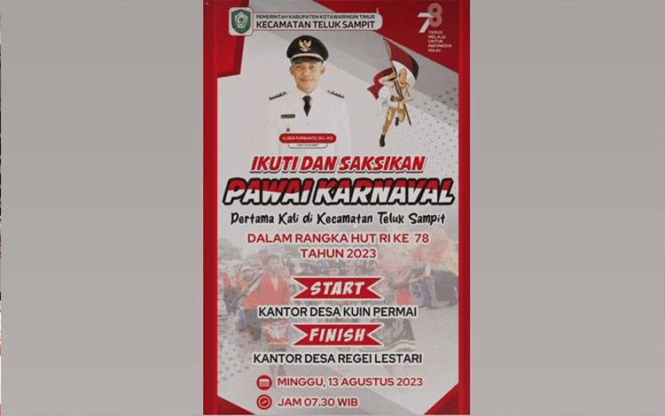 Kecamatan Teluk Sampit Pertama Kali Gelar Karnaval Peringati HUT RI ke-78
