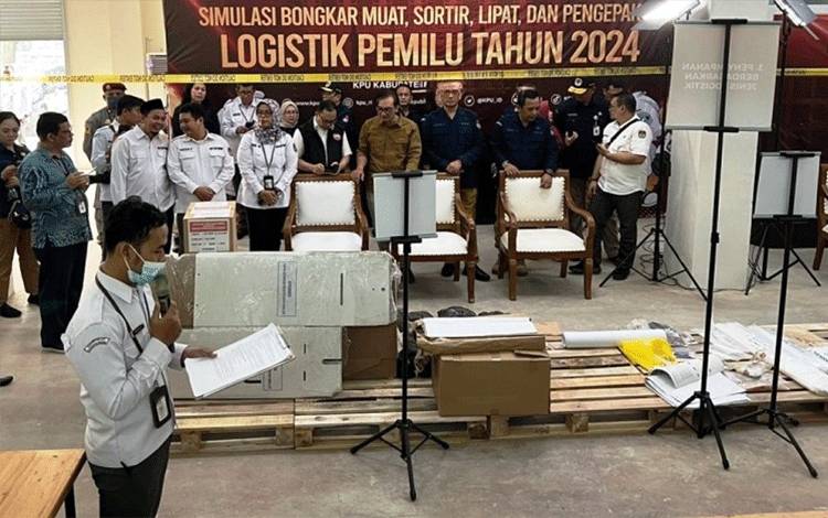 KPU Lamandau Gelar Simulasi Tangani Logistik Pemilu