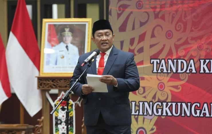Wakil Gubernur Kalimantan Tengah, Edy Pratowo saat menghadiri penganugerahan Satyalancana Karya Satya di Aula Jayang Tingang, Selasa, 15 Agustus 2023. (FOTO:HAFIDZ)