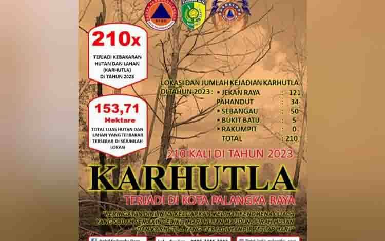 Januari - Agustus, 210 Kali Karhutla di Kota Palangka Raya
