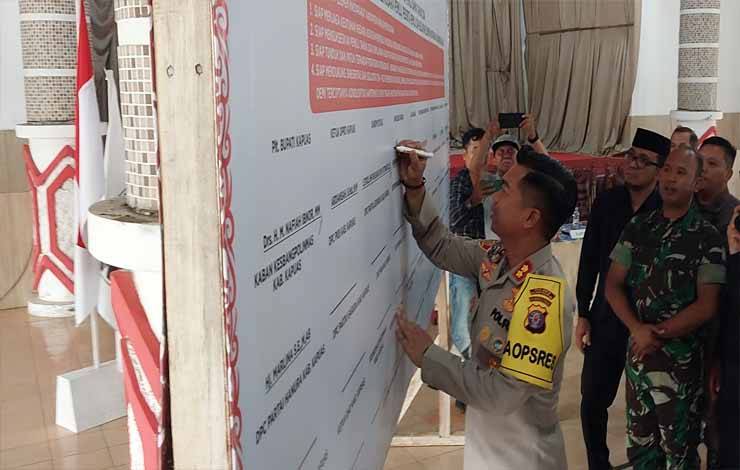 Deklarasi Pemilu Damai 2024, Kapolres Kapuas Sampaikan Sejumlah Faktor Berpotensi Timbulkan Kerawanan