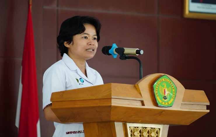 Ketua Pusat Pengembangan Infrastruktur Data Spasial (PPIDS) Universitas Palangka Raya (UPR) Nugrahaningsih di Gedung Laboratorium Ujian Tertulis Berbasis Komputer (UTBK) UPR, Rabu, 13 September 2023. (FOTO: MARIO)