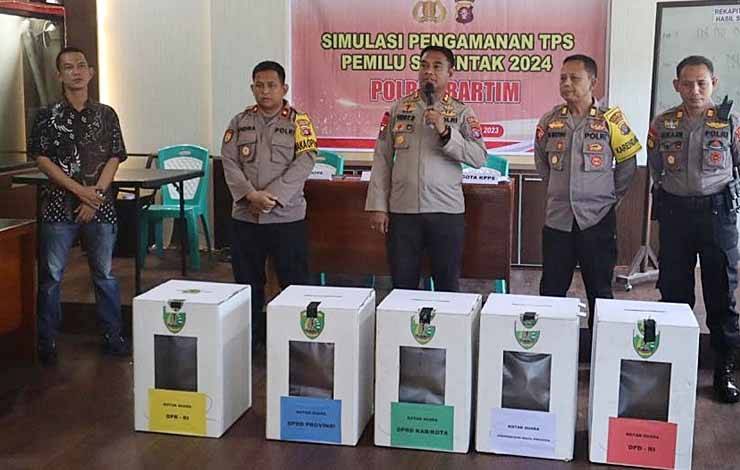Polres Barito Timur Simulasi Pengamanan TPS Pemilu 2024