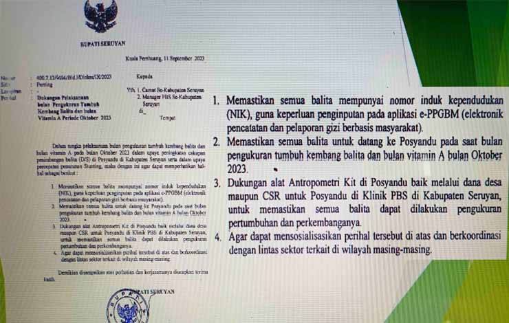 Camat se Kabupaten Seruyan Diminta Sukseskan Bulan Pengukuran Tumbuh Kembang Balita