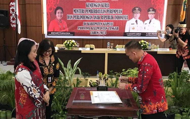 Menteri PPPA Harapkan Pencanangan Desa Ramah Perempuan dan Peduli Anak di Kapuas Tidak Seremonial Belaka