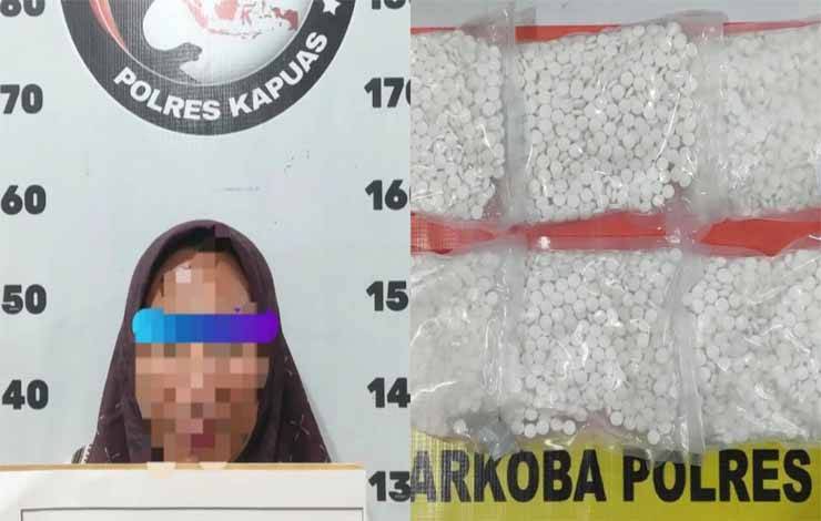 Bawa Ribuan Butir Obat Terlarang, Perempuan Ini Diamankan Satresnarkoba Polres Kapuas