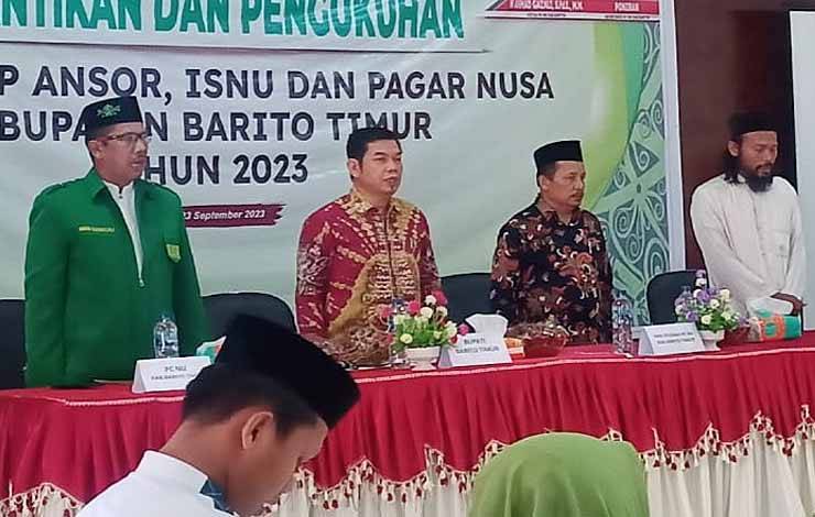 Bupati Barito Timur Hadiri Pelantikan MWC NU, ISNU, GP Ansor dan Pagar Nusa